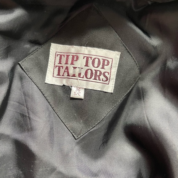 Vintage Tip Top Black Lined Trench Coat Size 36 - Picture 10 of 16